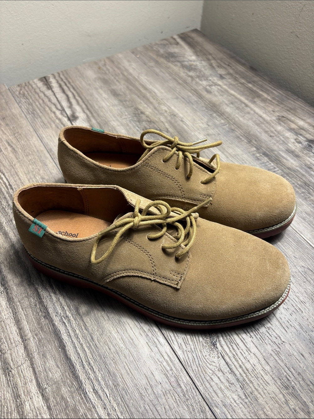 School Issue Women’s Suede Derby Shoes - Tan
